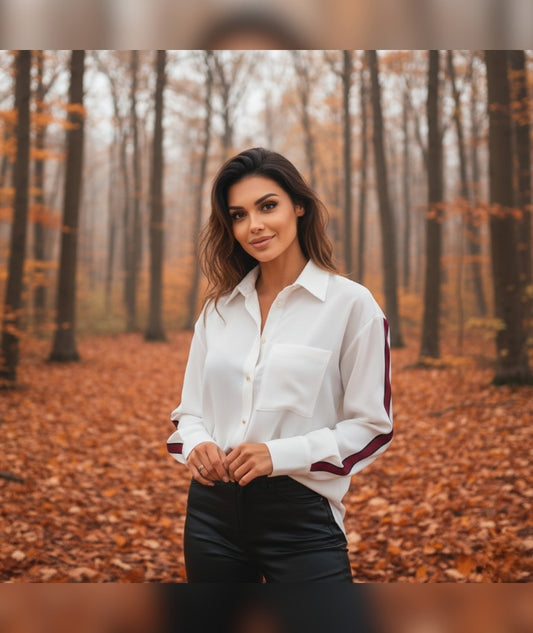 Blusa con rayas y cuello clásico – Naira