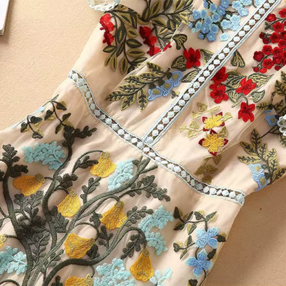 Vestido de malla con estampado floral – Aureline