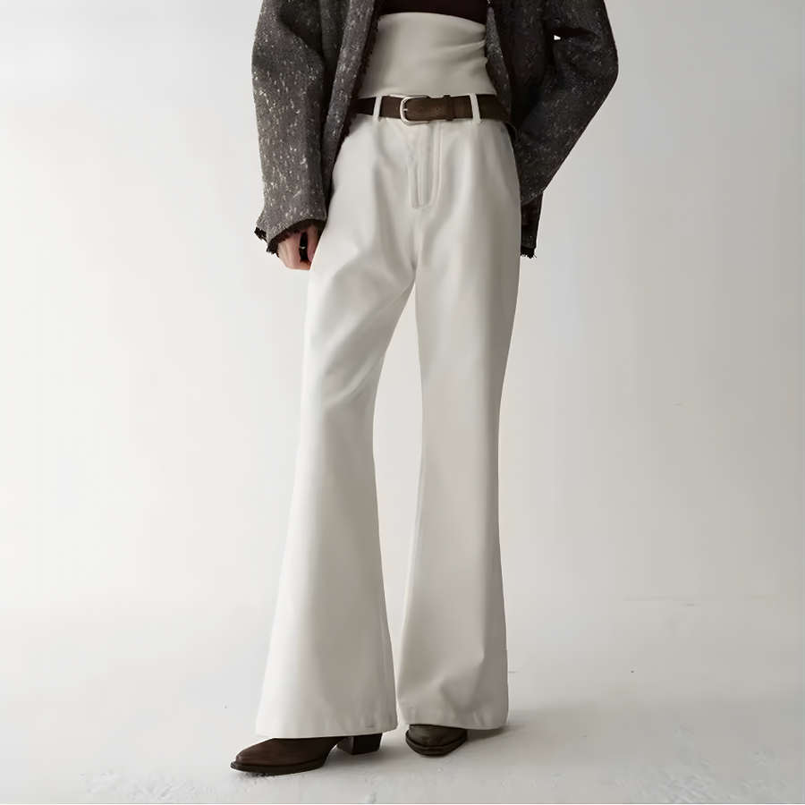 Pantalón Recto Blanco Wide Leg