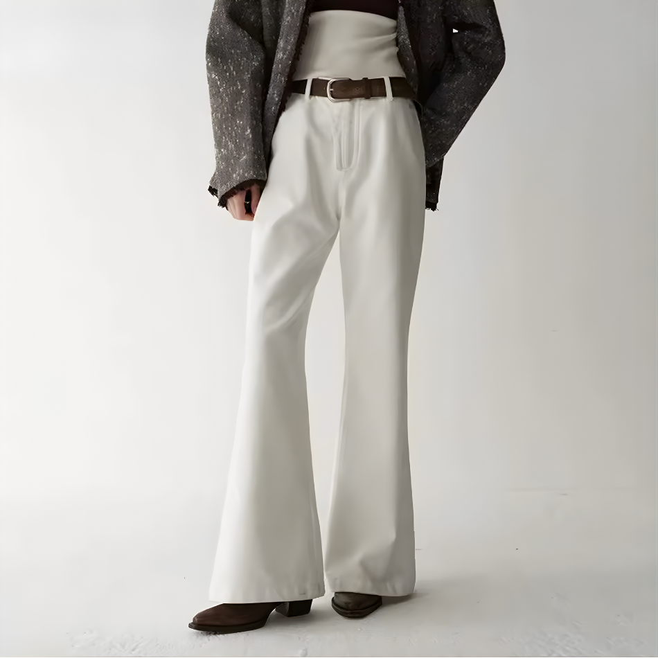 Pantalón Recto Blanco Wide Leg