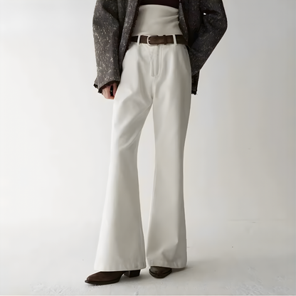 Pantalón Recto Blanco Wide Leg