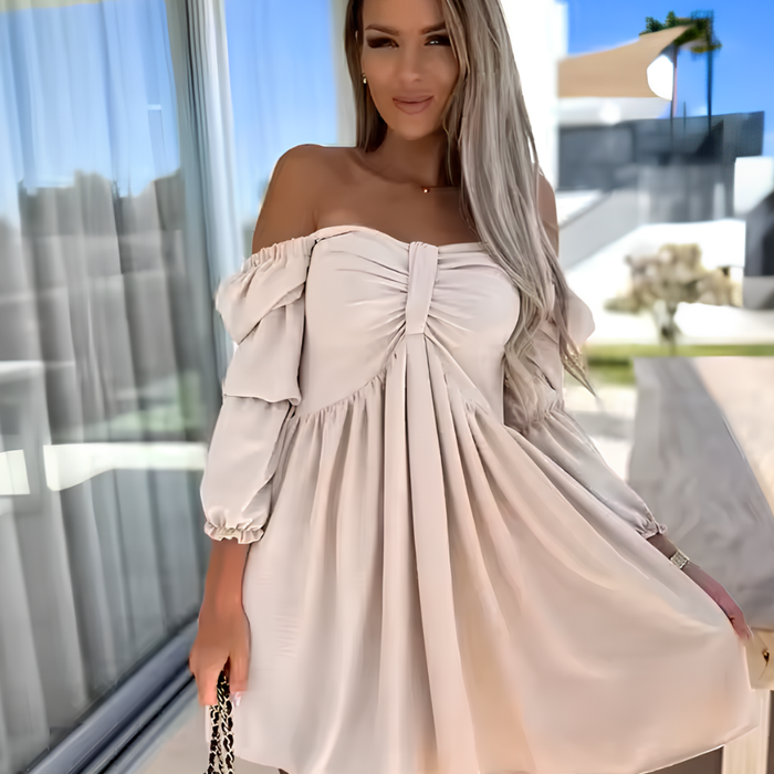 Vestido Corto Valentina Beige