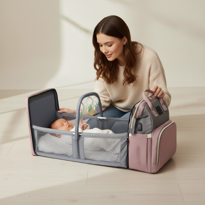 Mochila Maternal con Cuna Plegable