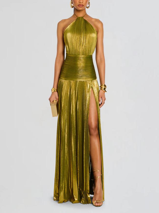 Vestido Maxi Metálico Thalia Peridot