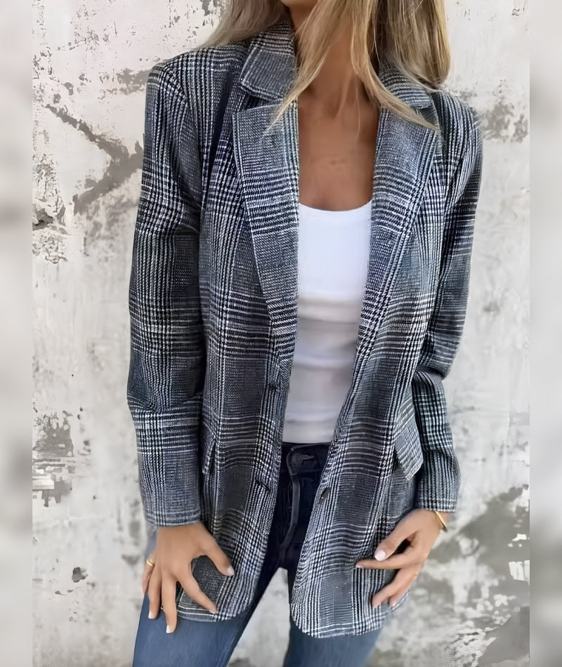 Chaqueta de cuadros elegante – Arlena