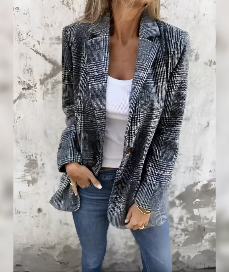 Chaqueta de cuadros elegante – Arlena