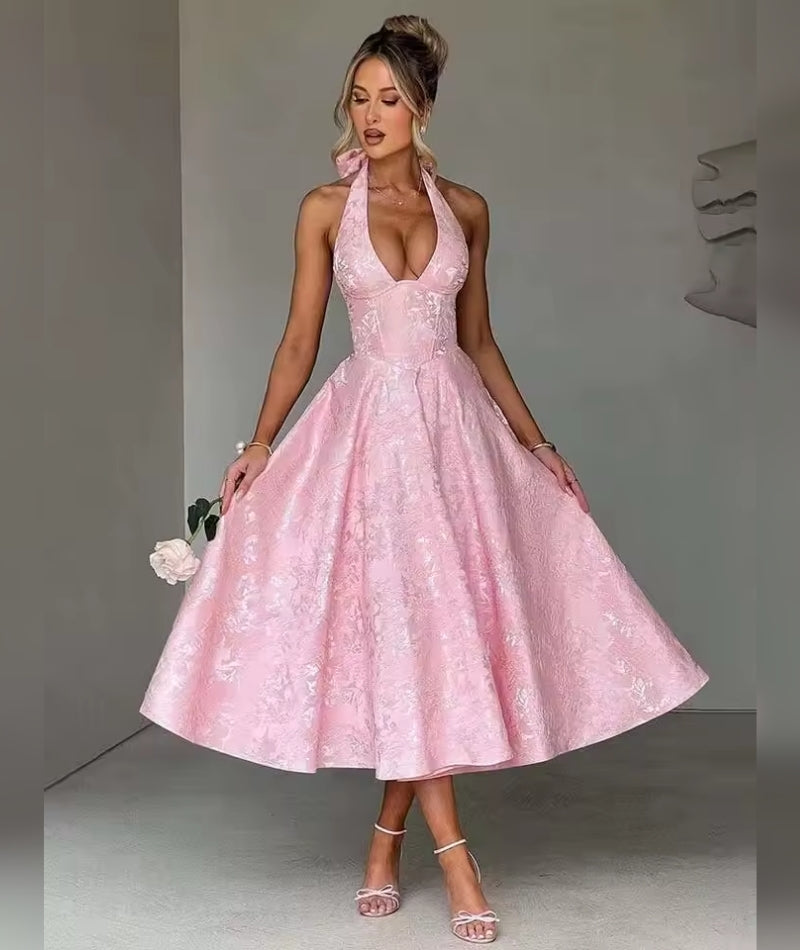 Vestido halter con vuelo – Isadora