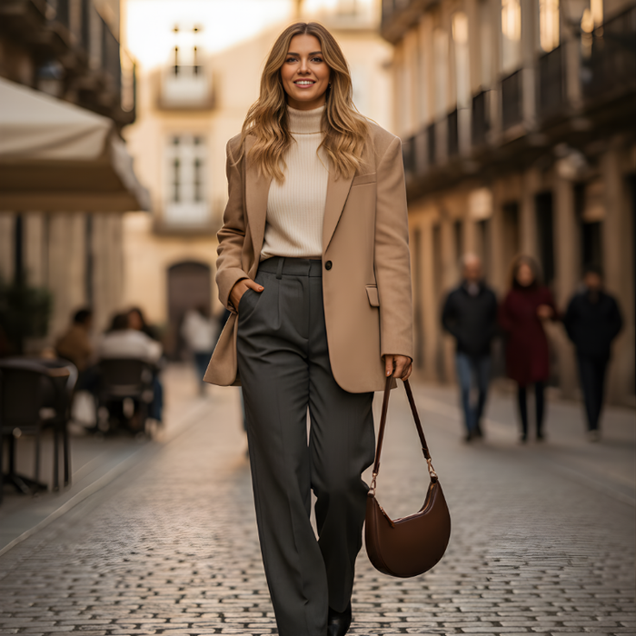 Bolso semicircular con correa – Liora