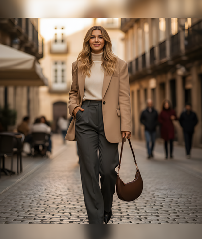 Bolso semicircular con correa – Liora