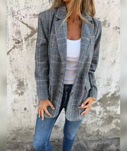 Chaqueta de cuadros elegante – Arlena