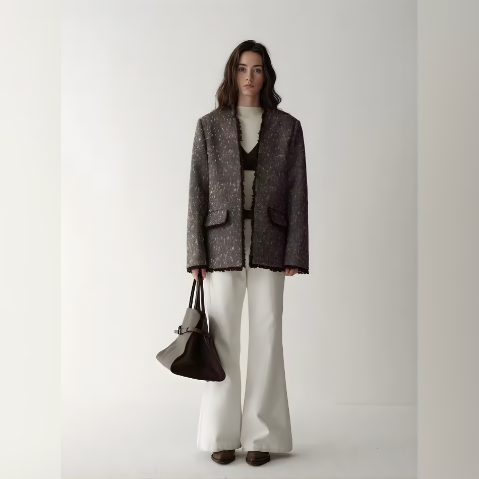 Pantalón Recto Blanco Wide Leg