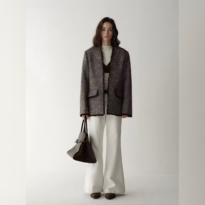 Pantalón Recto Blanco Wide Leg