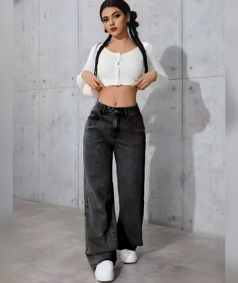 Vaqueros sueltos negros