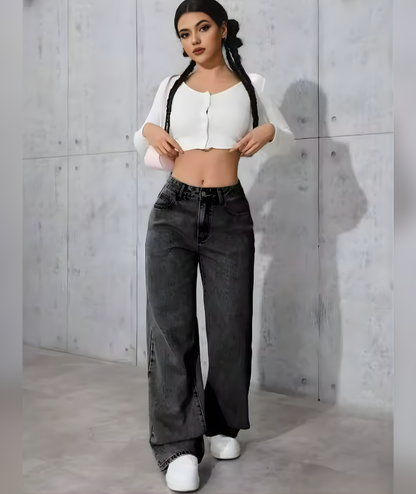 Vaqueros sueltos negros