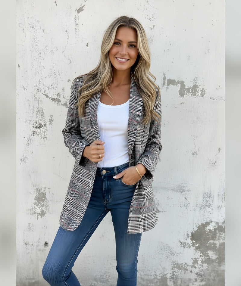 Chaqueta de cuadros elegante – Arlena