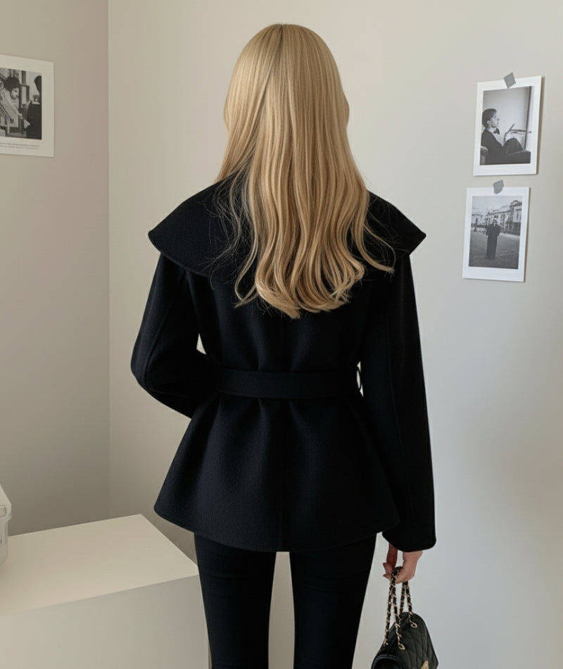 Abrigo urbano oversize de lana con cinturón – Kaelyn