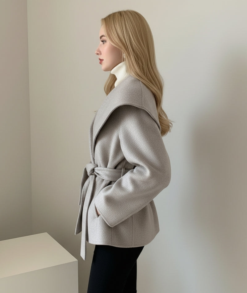 Abrigo urbano oversize de lana con cinturón – Kaelyn