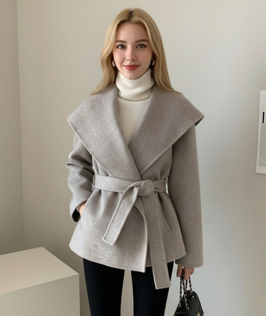 Abrigo urbano oversize de lana con cinturón – Kaelyn