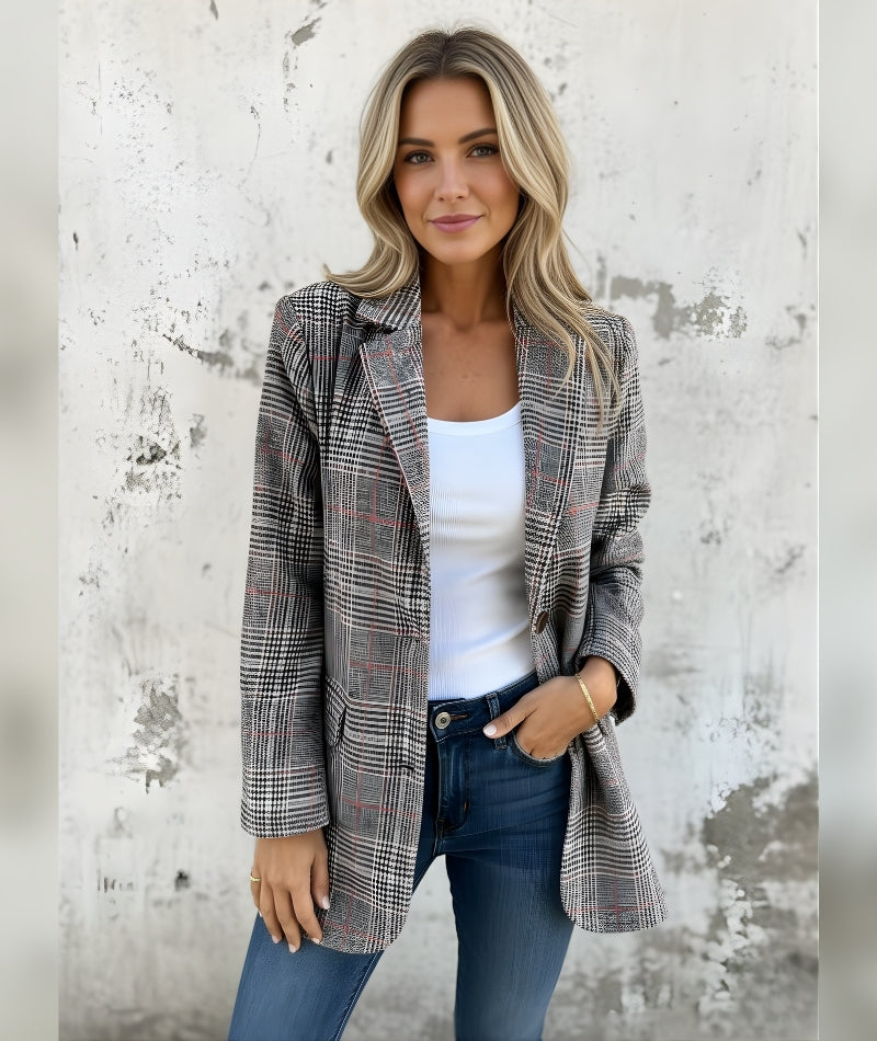 Chaqueta de cuadros elegante – Arlena