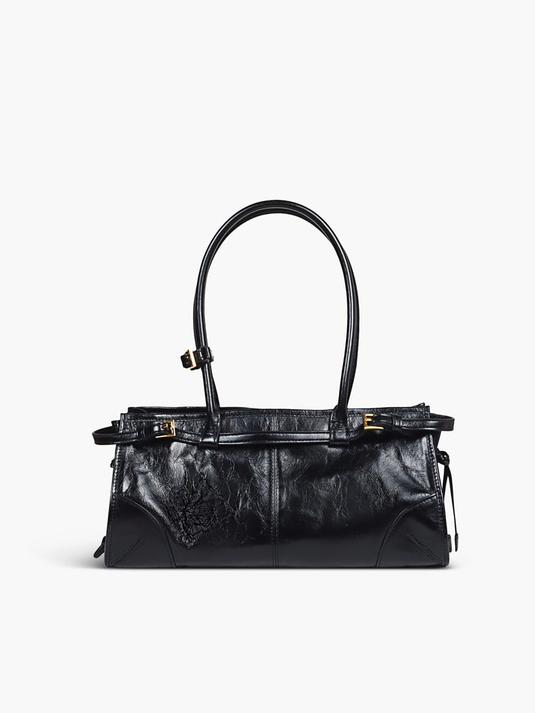 Bolso Suave con Detalle de Cinturón Estilo Vintage