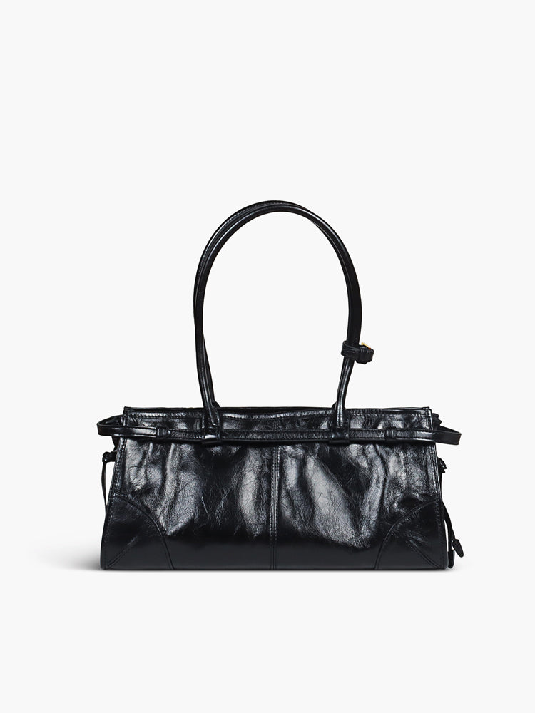 Bolso Suave con Detalle de Cinturón Estilo Vintage