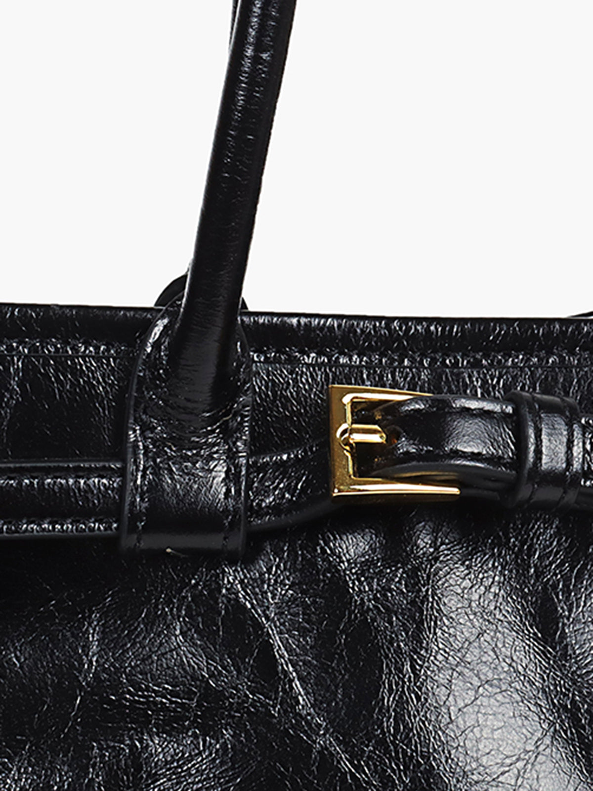 Bolso Suave con Detalle de Cinturón Estilo Vintage