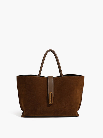 Bolso de Mano de Gamuza con Compartimentos