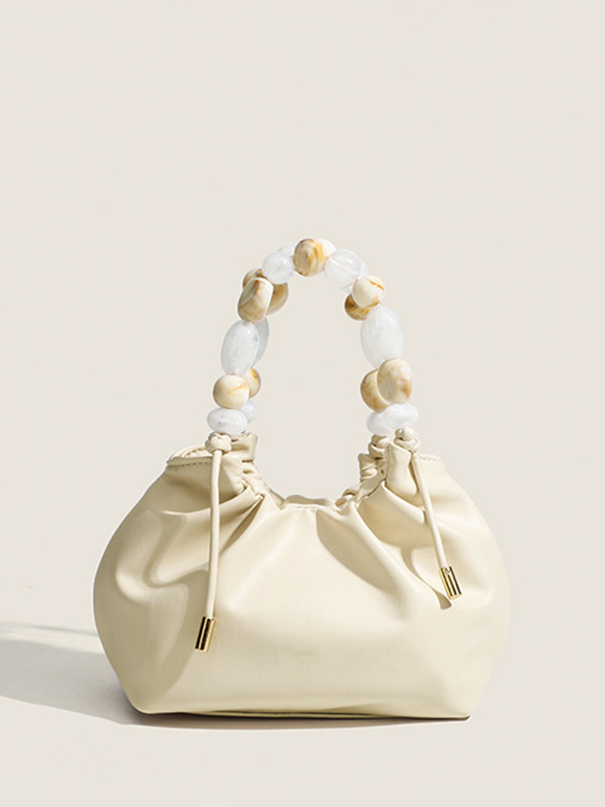 Bolso Hobo con Asa de Cuentas en Tonos Pastel