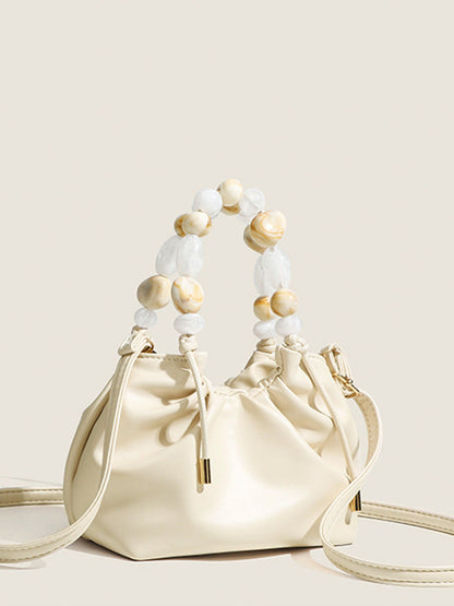 Bolso Hobo con Asa de Cuentas en Tonos Pastel