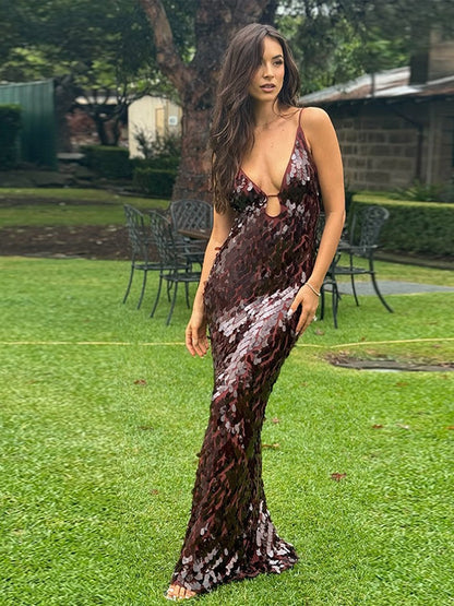 Vestido Maxi de Gala Kailani con Lentejuelas