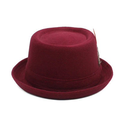Navarita | Retro Jazz Wool Fedora Hat with Feather Accent