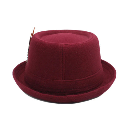 Navarita | Retro Jazz Wool Fedora Hat with Feather Accent