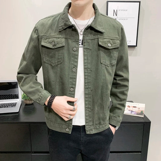 Navarita | Military Green Multi-Pocket Denim Jacket