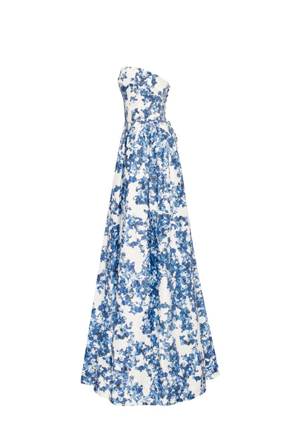 Vestido Maxi Strapless Ethereal Blossom Romántico