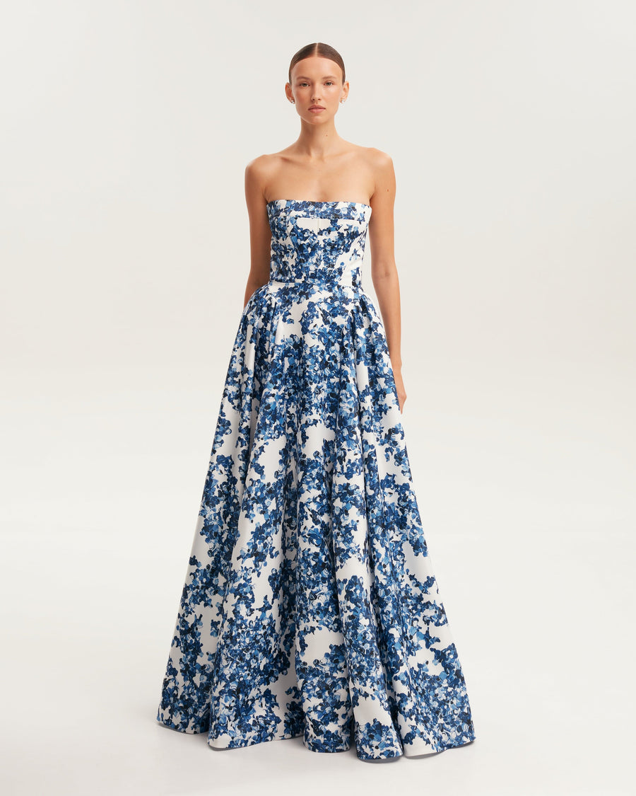Vestido Maxi Strapless Ethereal Blossom Romántico