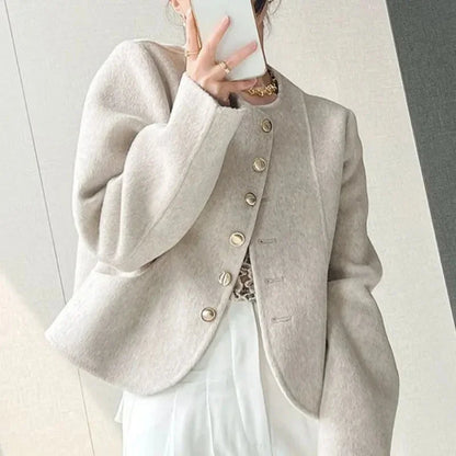 Navarita | Vintage Wool-Blend Short Coat in Light Pink