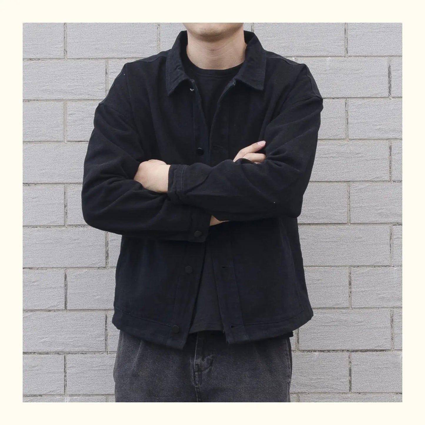 Navarita | Classic Black Casual Denim Jacket for Men