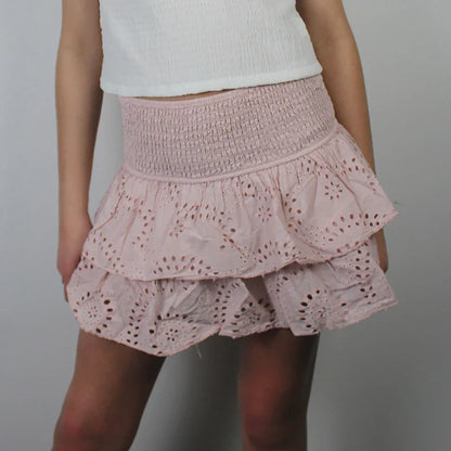 Navarita | Ruffled Smocked Layered Mini Skirt