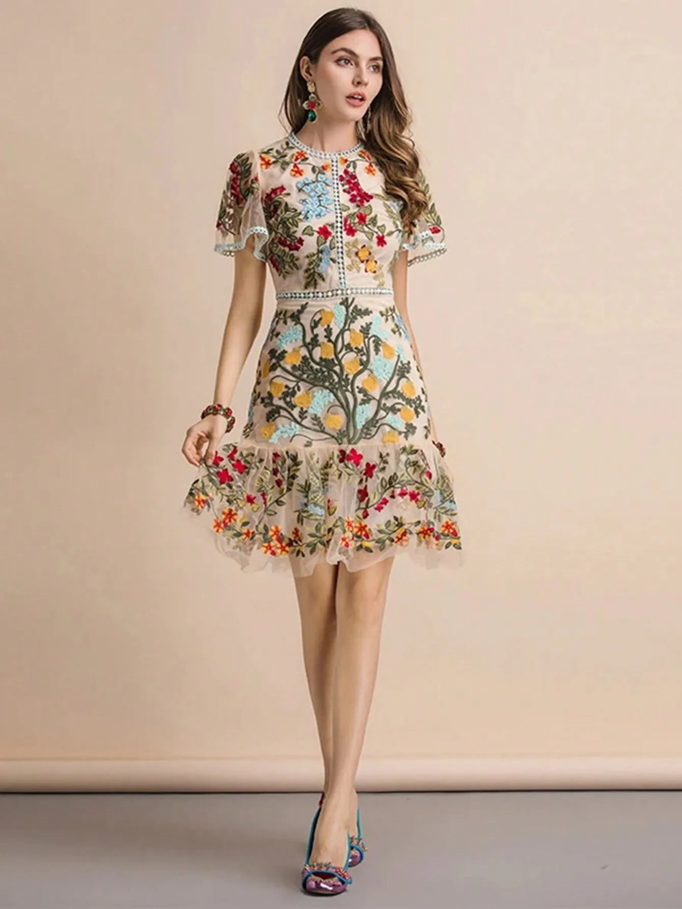 Navarita | Floral Whisper Mesh Dress