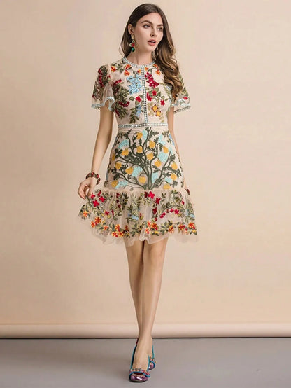 Navarita | Floral Whisper Mesh Dress