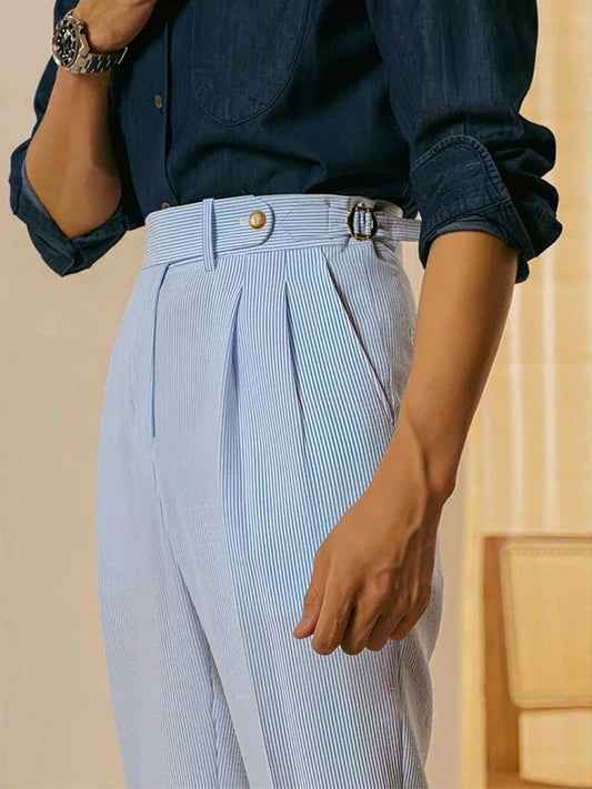Navarita | Vintage High-Waist Pleated Pants for Men