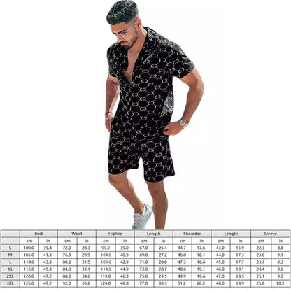 Navarita | Printed Summer Set with Lapel Shirt & Shorts