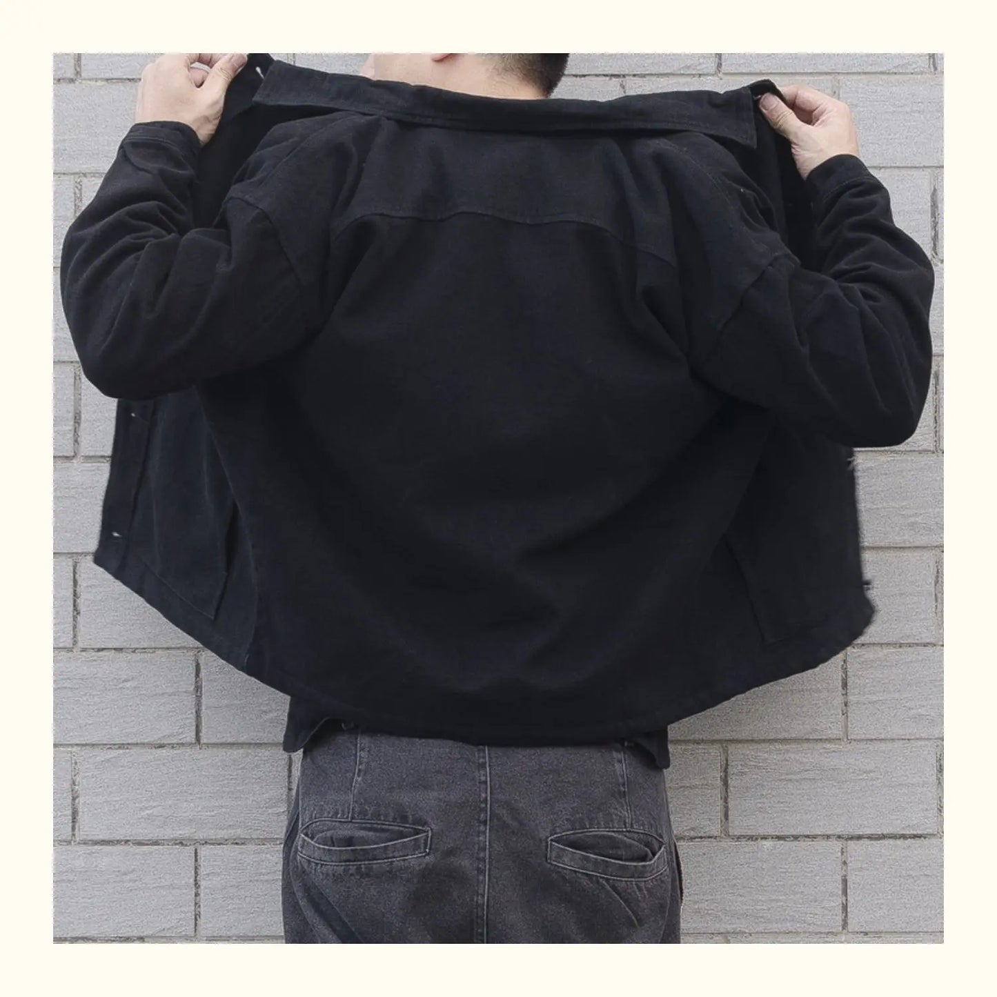 Navarita | Classic Black Casual Denim Jacket for Men