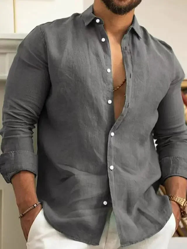 Navarita | Emerald Breeze Men's Linen Shirt