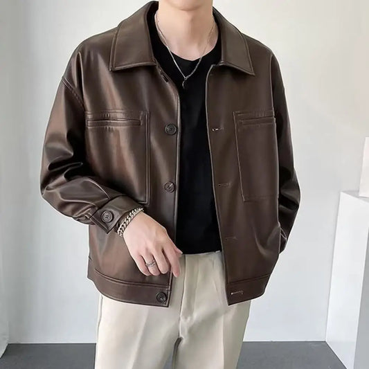 Navarita | Smooth Texture PU Leather Jacket