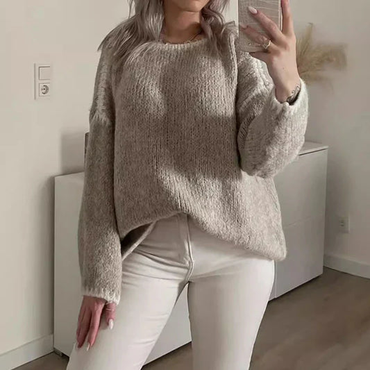 Navarita | Casual Knitted Puff Sleeve Pullover