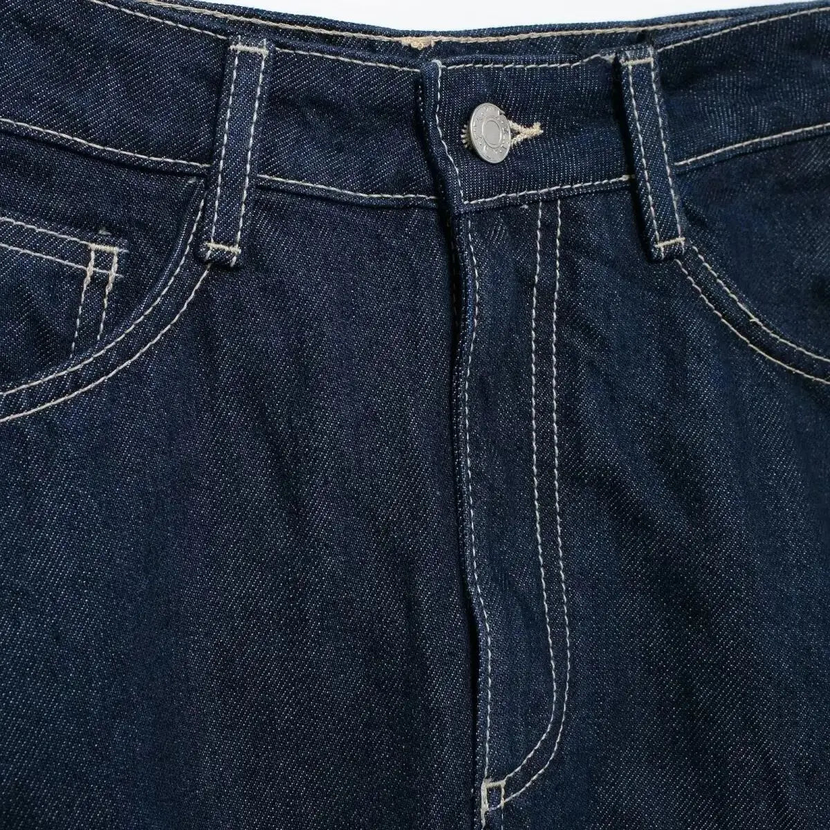Navarita | Vintage High-Waist Balloon Denim Mini Skirt