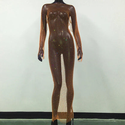 Navarita | Sparkle Mesh Maxi Dress