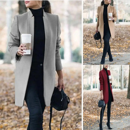 Navarita | Stand Collar Longline Woolen Coat