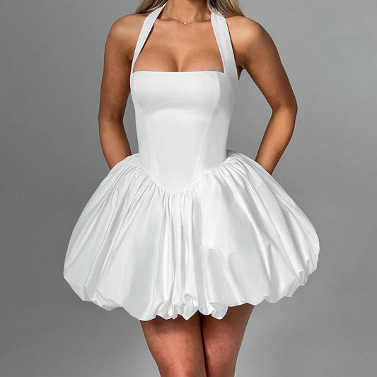 Navarita | Corset Flare Halter Dress